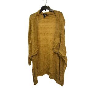 Mango Suit Mustard Yellow Open Front Cardigan Sweater Womens Size S